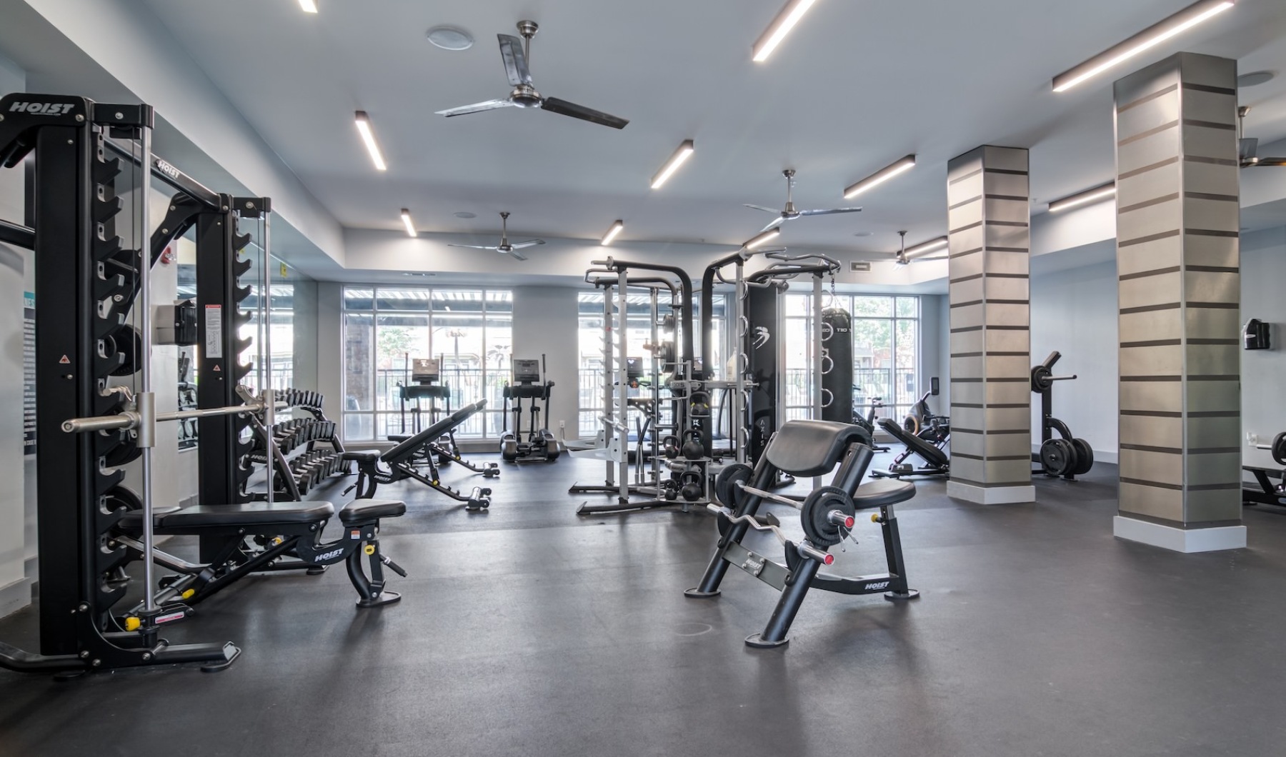 Open and well-lit fitness center