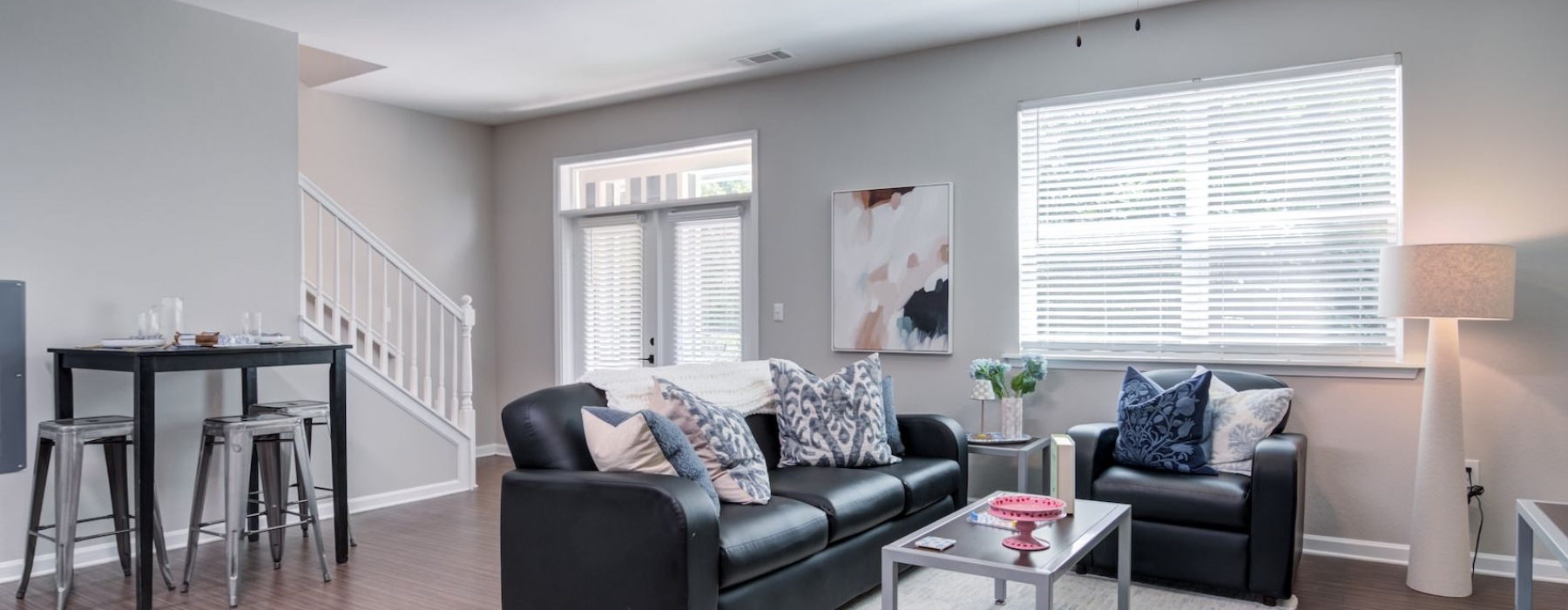 Open space living area with natural lighting
